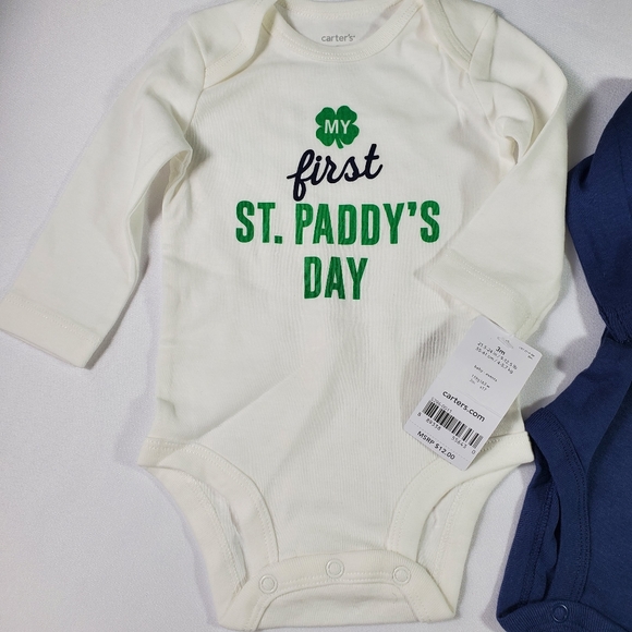 💥Just In💥 2pc. St. Paddy's Day Onsies 3M NWT - Picture 2 of 6